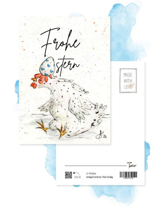 Postkarte Osterhuhn