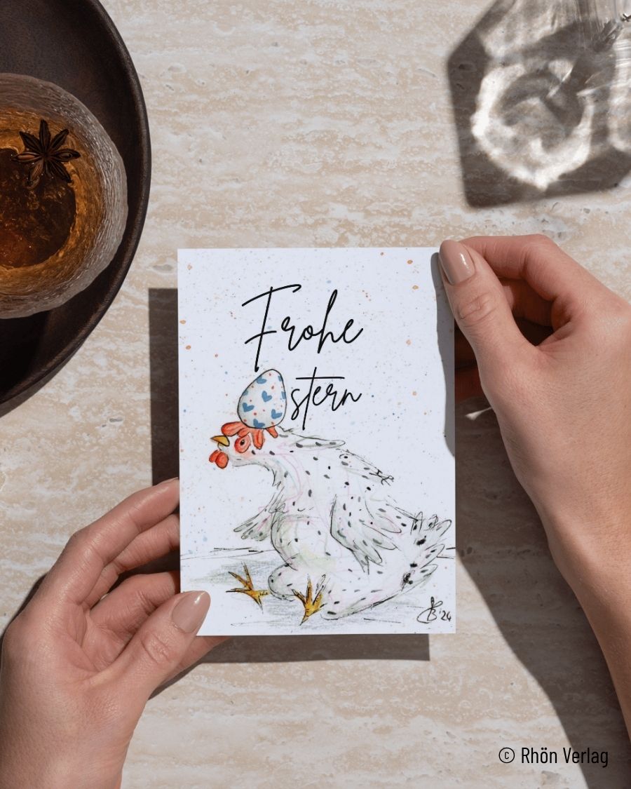 Postkarte Osterhuhn