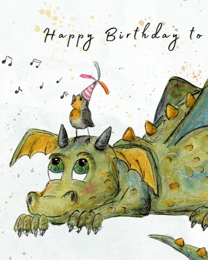 Postkarte Geburtstagsdrache