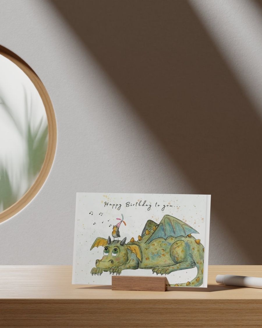 Postkarte Geburtstagsdrache
